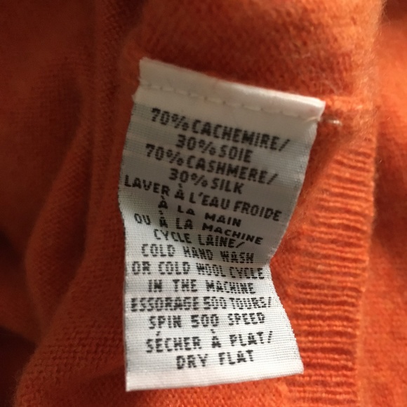 ERIC BOMPARD Orange 100% Cashmere V Neck Sweater M - Picture 6 of 7